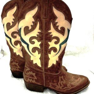 Coconuts "Stampede" western mid-calf boots NWOT Size 10